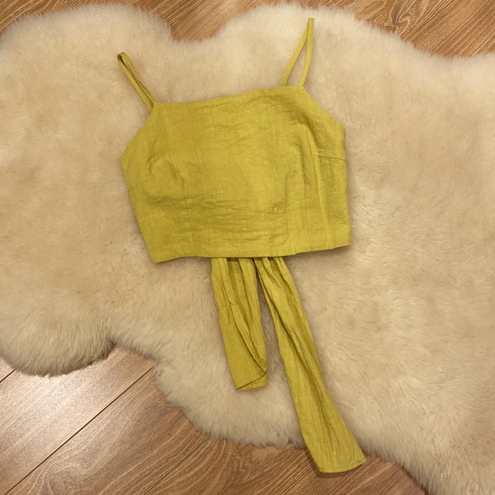 Reverse Mustard Yellow Crop Top